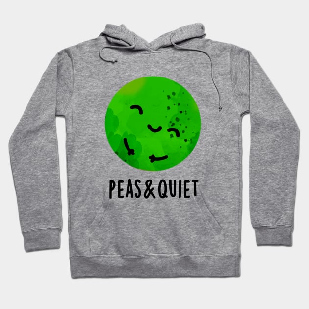 Peas And Quiet Cute Veggie Pea Pun Hoodie by punnybone